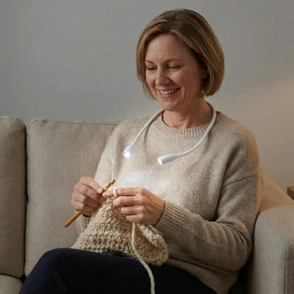 Nacklampa LED för Stickning & Läsning – Handsfree Ljus för Hantverk
